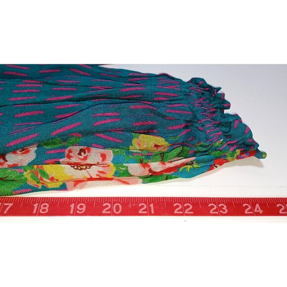 Blink London Boho Peasant Blouse Womens M Floral Statement Top Artsy Flowy - Picture 9 of 9